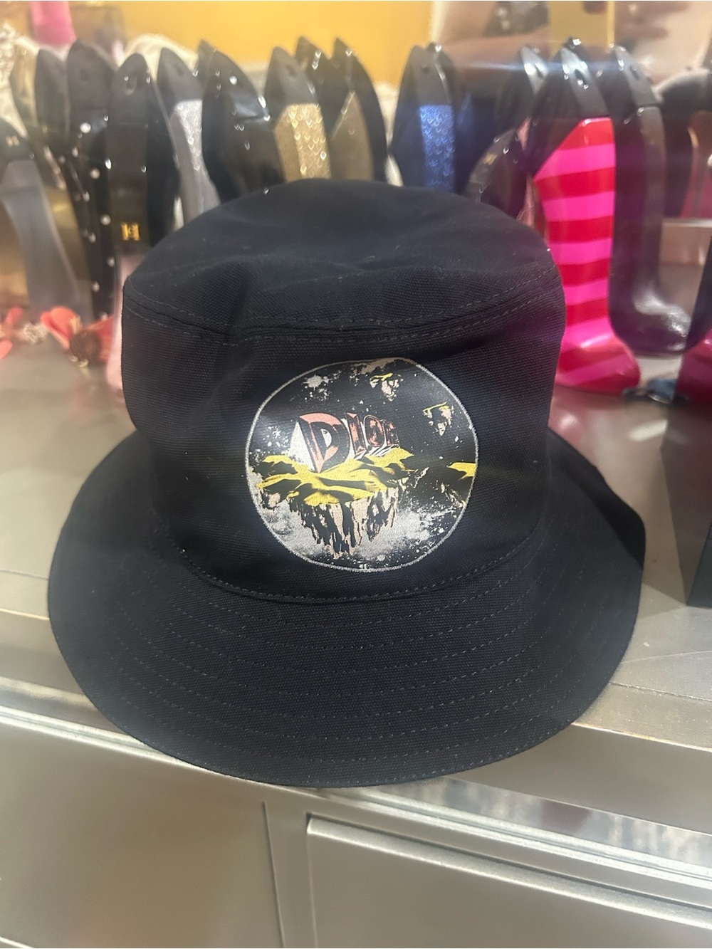 Dior Men AsteroDior Black Cotton Bucket Hat Size L NWOT
